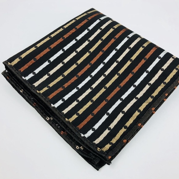 Pocket Square 100% Silk Brown/Orange Dot Pattern - Picture 4 of 5